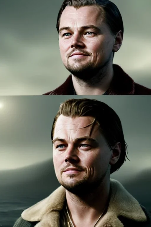 Closeup portrait Leonardo dicaprio and Kate winslate poster Titanic movie