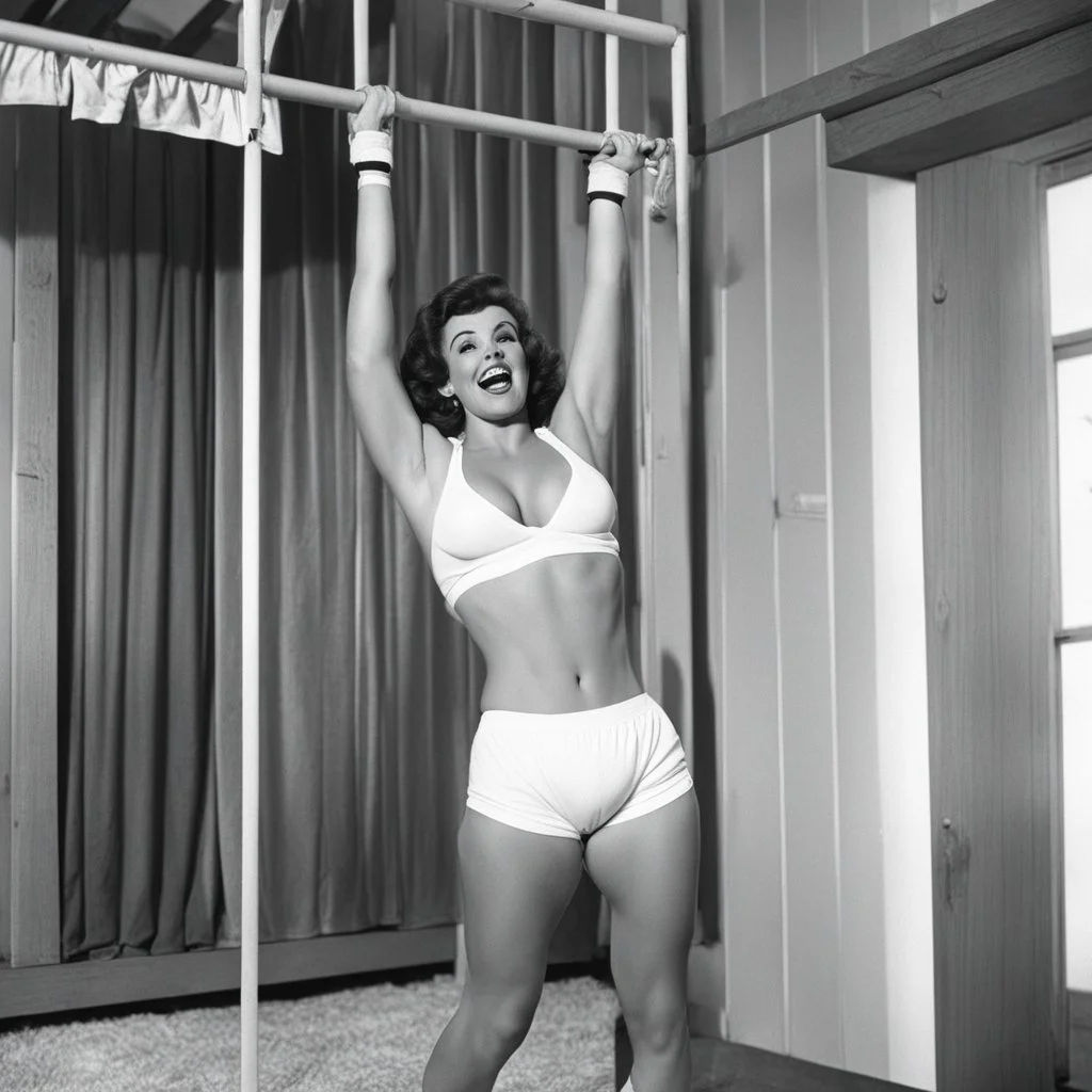 a confident woman does pull-ups in diapers by Russ Meyer