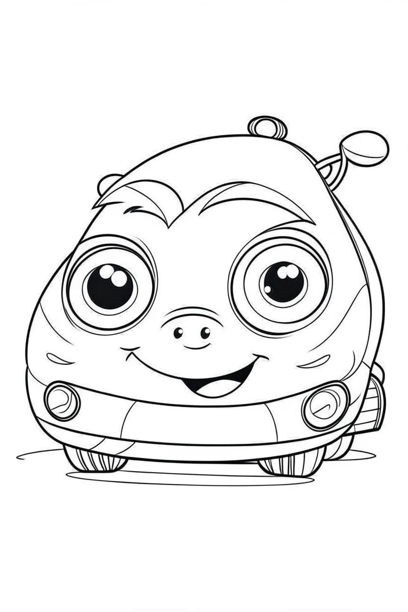 outline art for cute Car coloring pages with sitch, white background, Sketch style, full body, only use outline, toddlers style, clean line art, white background, no shadows and clear and well outlined.