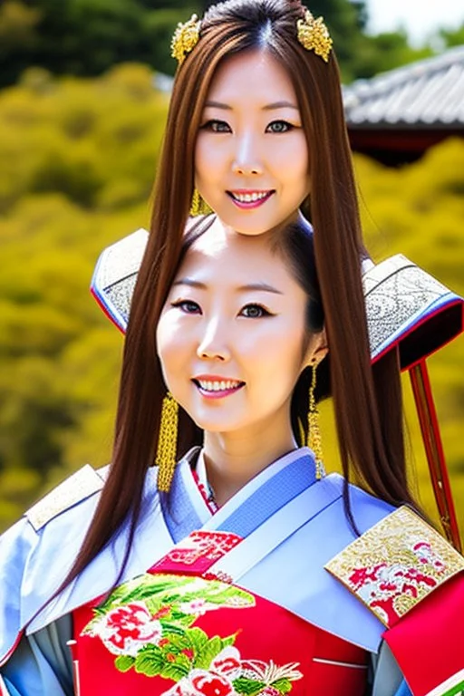 Photorealistic Yui Hatano dressed as a samurai