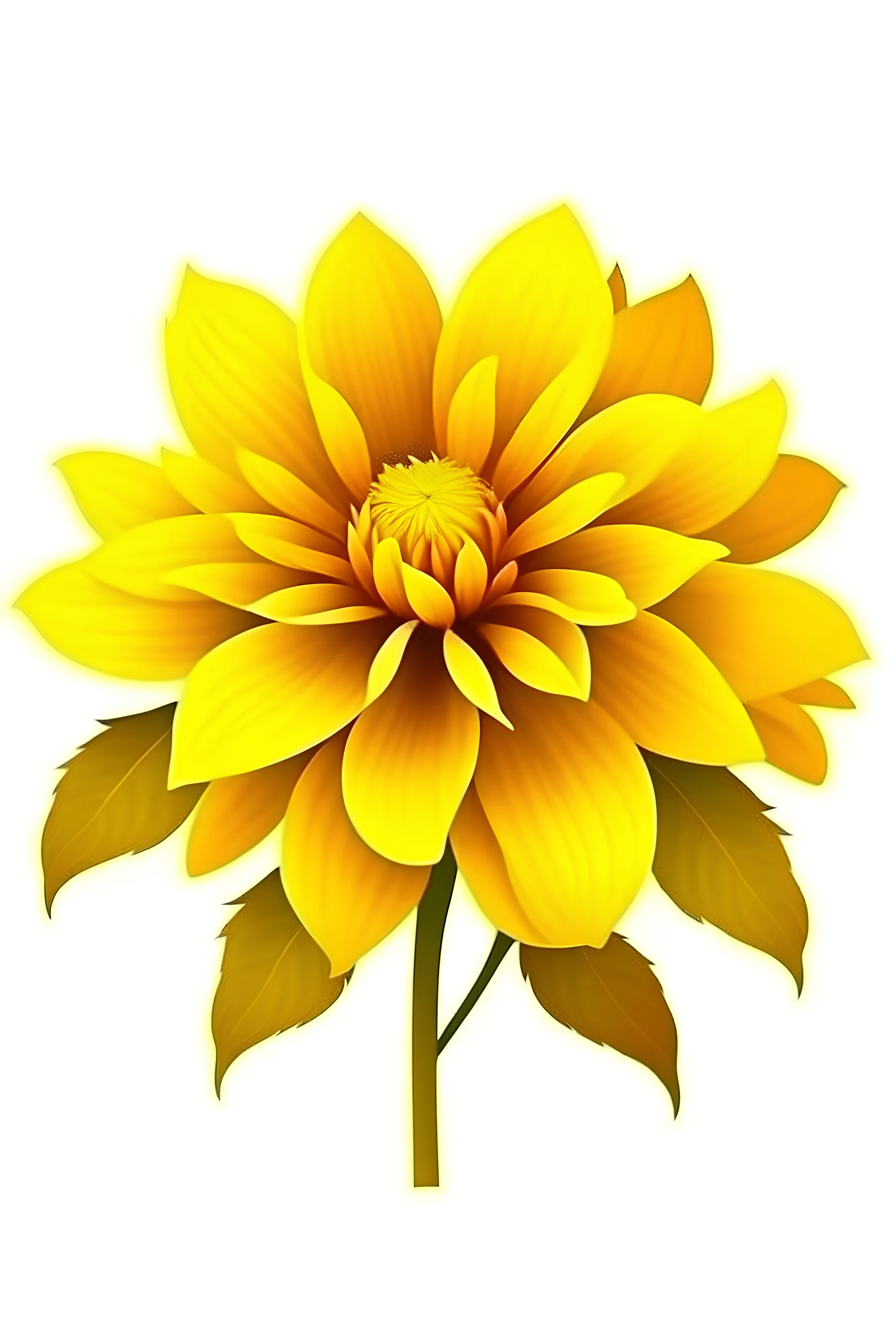 yellow ochre flower VECTOR illustration defined and detailed with white background