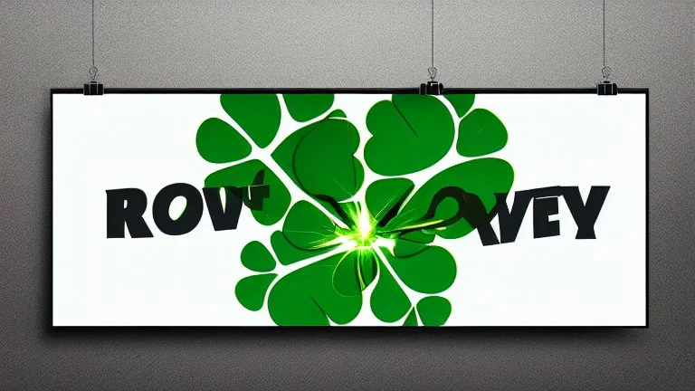 rave poster with Four-leaf clover and laser