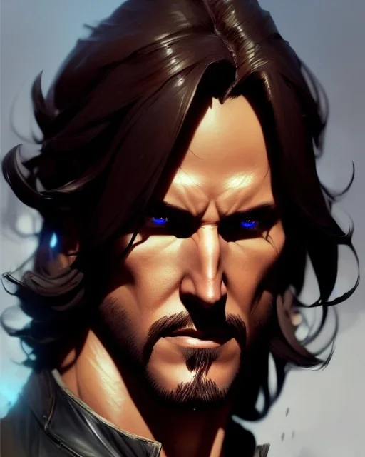 "matt mercer, full-scale head and shoulders portrait, 8k resolution concept art portrait by Greg Rutkowski, Artgerm, WLOP, Alphonse Mucha dynamic lighting hyperdetailed intricately detailed Splash art trending on Artstation triadic colors Unreal Engine 5 volumetric lighting Splash art fantasy