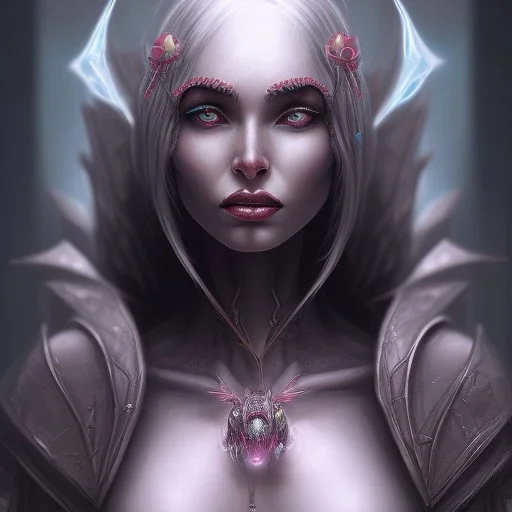 Dark elf drow priestess of spiders praying