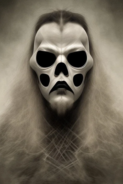 Geometric portrait of a man with black metal facepaint , looking like Abbath from Immortal