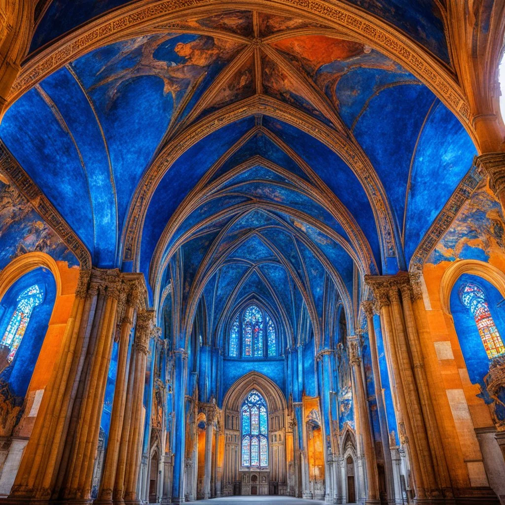the mural inside this roman cathedral shows: The world is blue as an orange