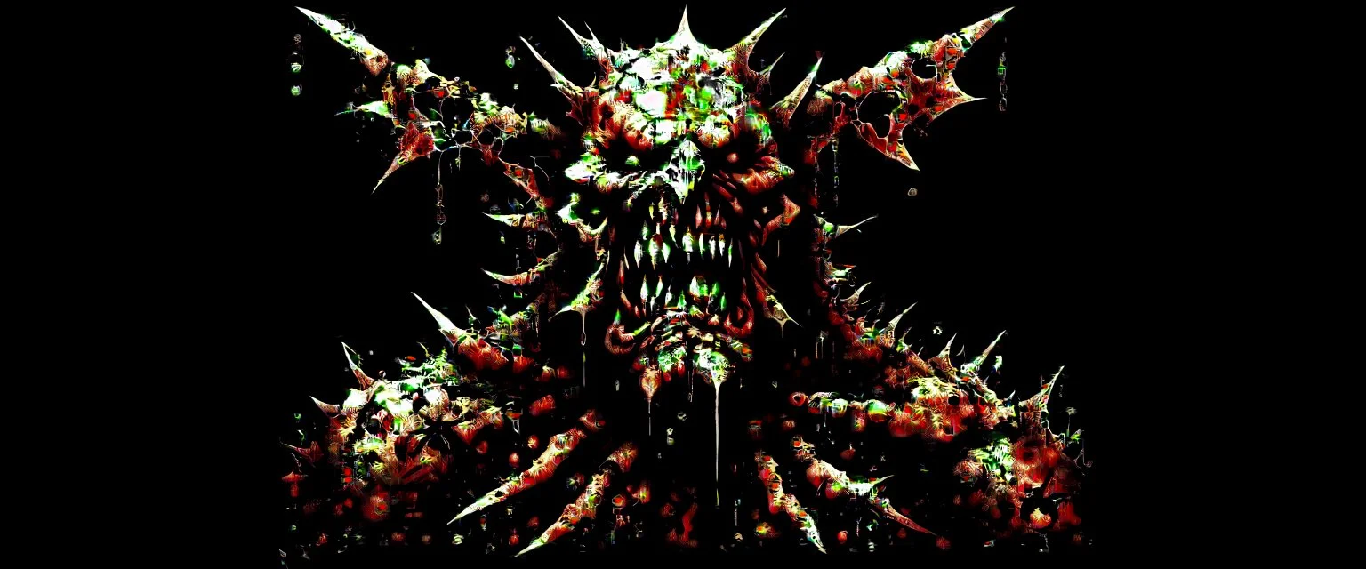 {Greedy} {Greediest} {Gluttony} {Beelzebub lord of flies}{Carrion} {“chaos and salvation!!} - {“Diabolos, Sealed God of Madness!!} -{realism} - {photographic} - [LOGO] chaotic being, detailed, unique, and immersive style!! imaginative idealization {“Devourer of worlds!!} : :-1