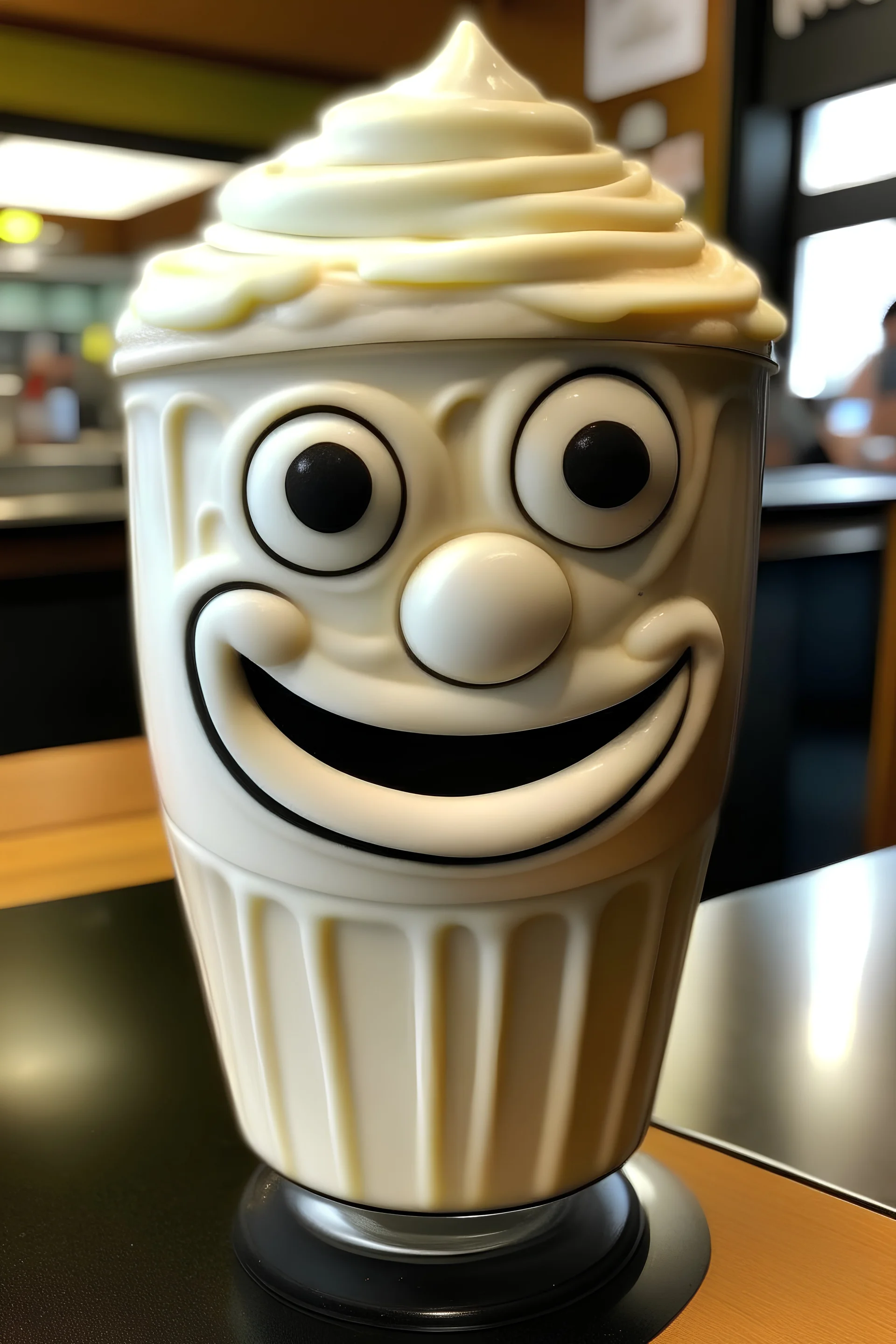Milkshake with a face