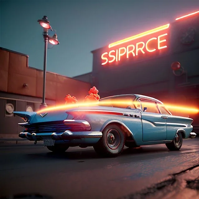 Ultra Realistic retro sci-fi, explosion Supermarket parking scene, 1960 year, blonde woman, sweet scarlet Johansson face, perfect iris, glow eyes, face makeup, tight latex coat; many panic people, Retro sci-fi style, soft color, highly detailed, unreal engine 5, ray tracing, RTX, lumen lighting, ultra detail, volumetric lighting, 3d, finely drawn, high definition, high resolution.