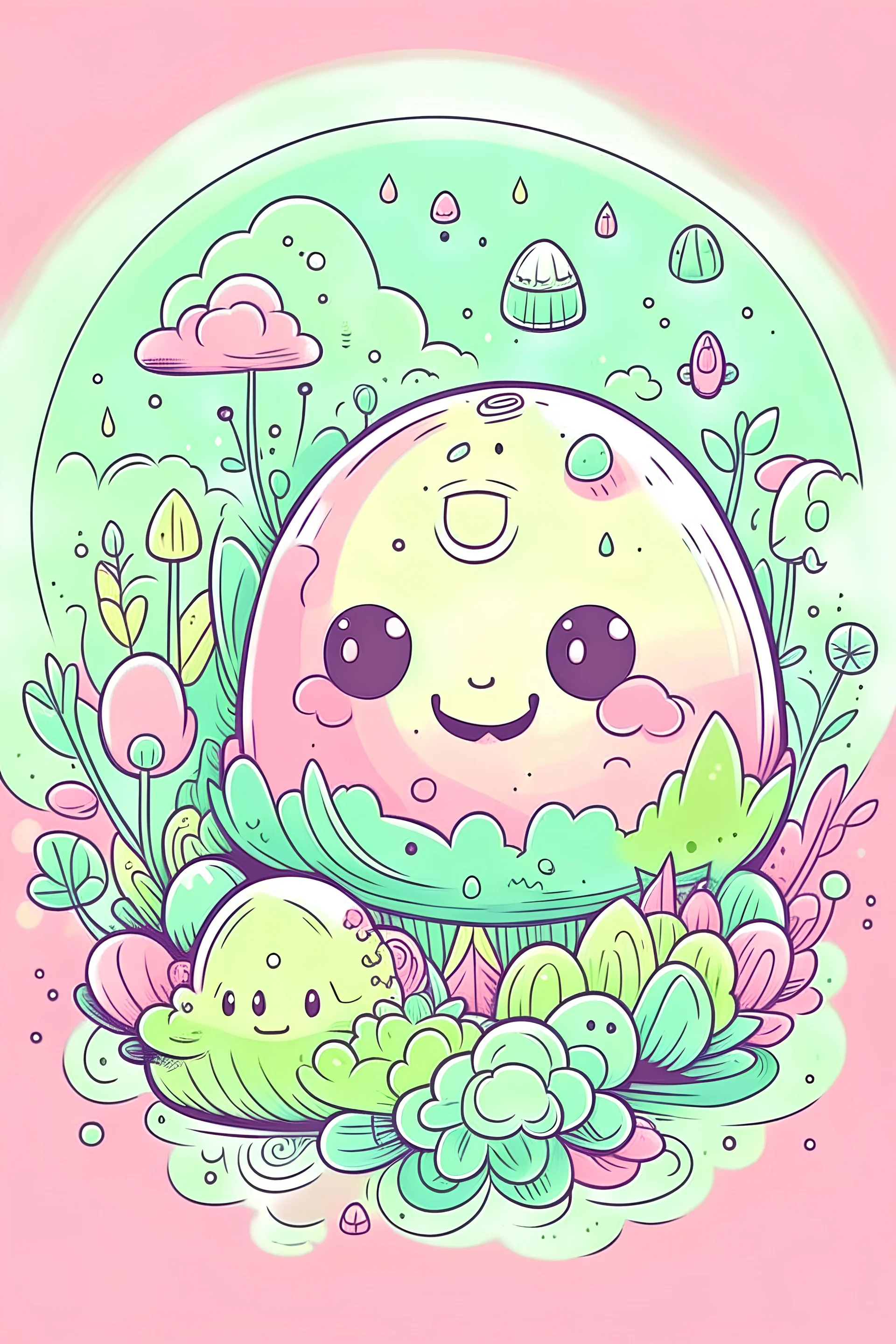 pastel image for a t shirt design with cute messege