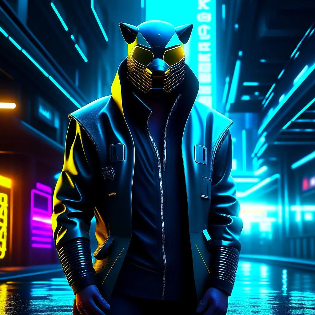 catman rebel retro futuristic cyberpunk