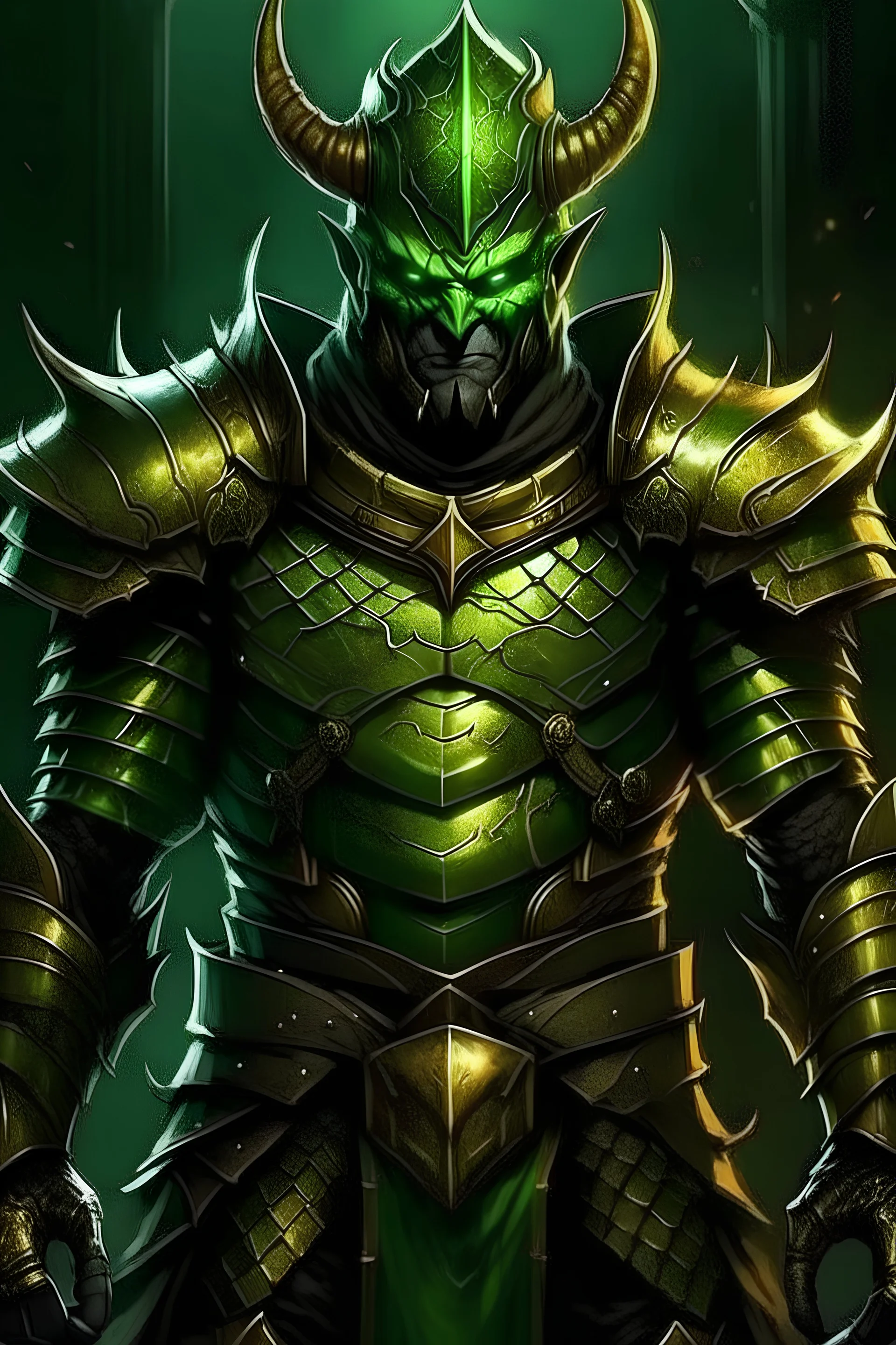 Handsome Devil Armored Man Green Magic