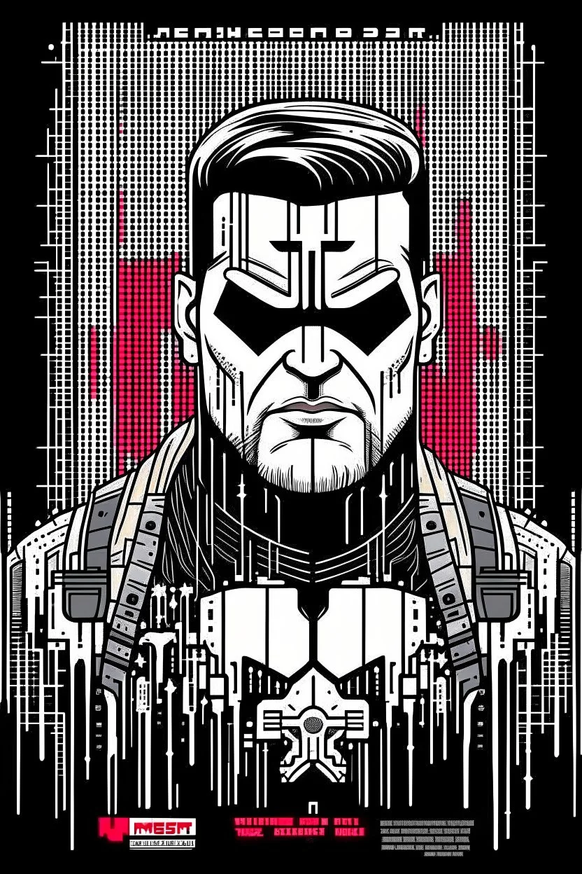 punisher sku;; elon musk in the style of Hiroshi Nagai