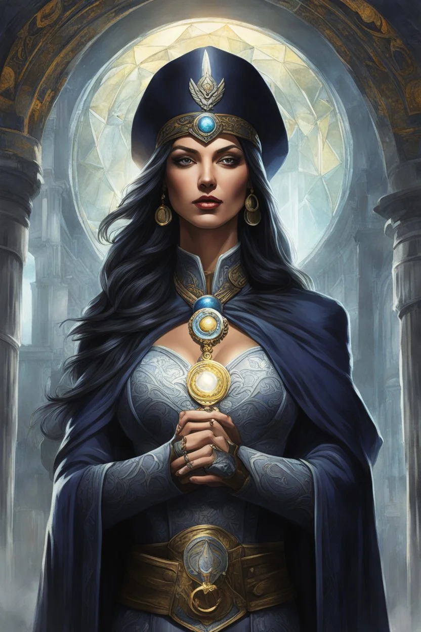 The High Priestess: Places a hand on Detective Cross's arm, her voice laced with persuasion. Detective, consider the greater good. There are forces at play that go beyond the confines of traditional justice. This alliance can bring forth a new era, one where the scales of power are tipped in our favor. Together, we can reshape the very fabric of this city.