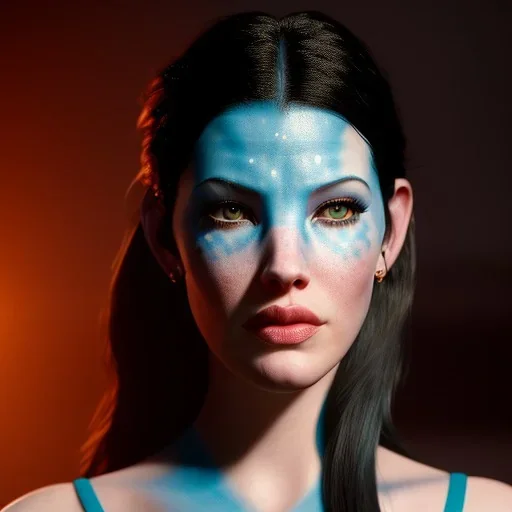 Liv Tyler as Avatar (movie), closed eyes, rtx, reflection, 8k, glow, winning photography, caustics