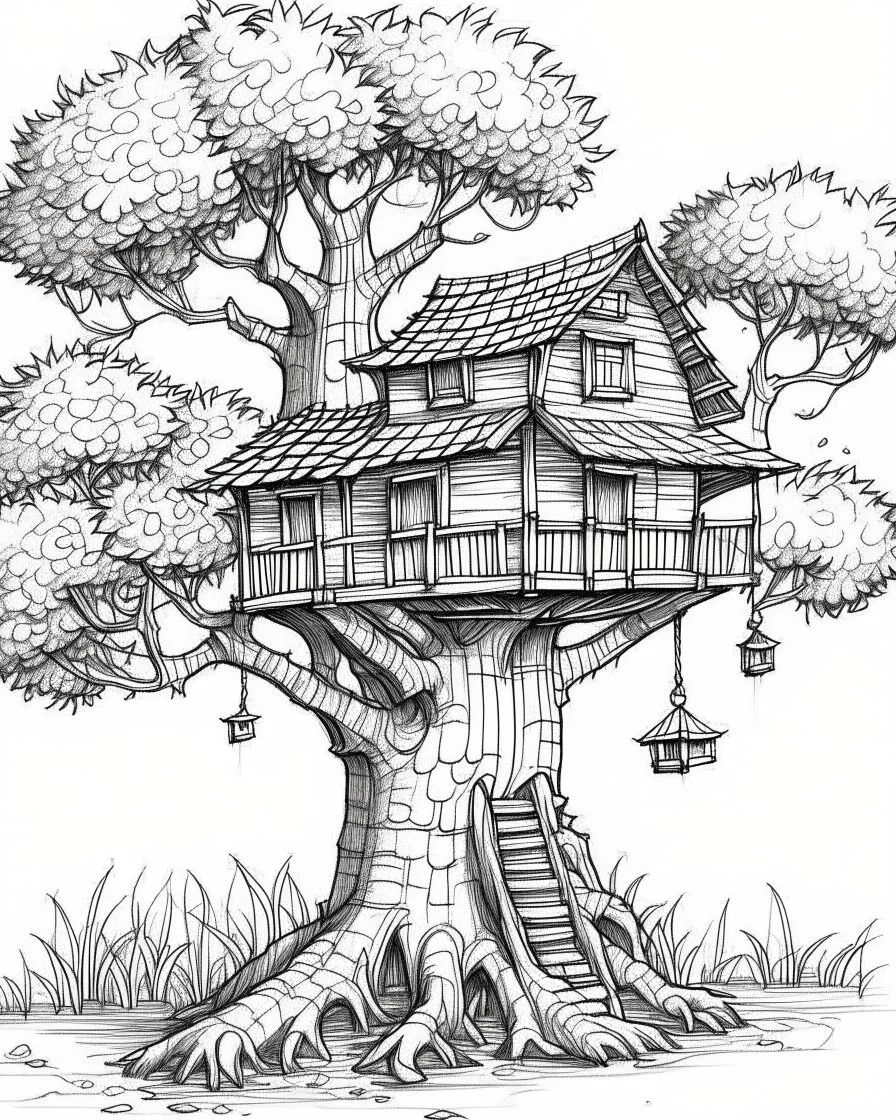 dibujo casa con forma de arbol