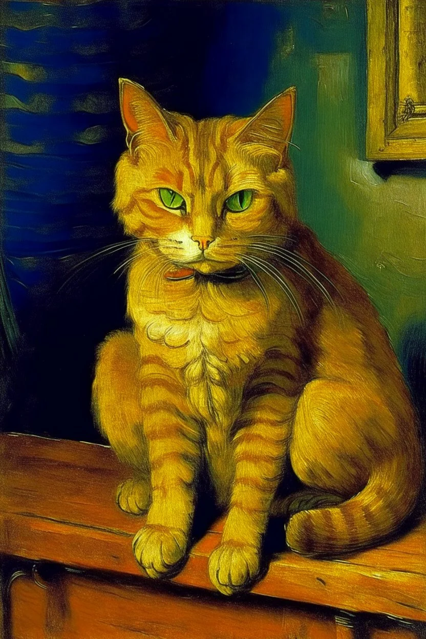 Portrait of a cat by Van Gogh