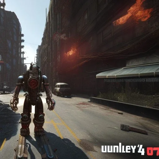 fallout 4 monster in the streets of gta 4, unreal engine