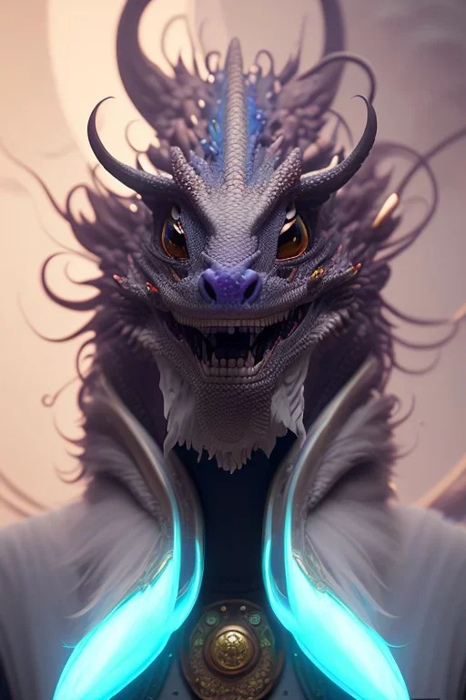 award winning portrait of a male anthropomorphic rainbow dragon long vblack hair. character design by cory loftis, fenghua zhong, ryohei hase, ismail inceoglu and ruan jia. unreal engine 5, artistic lighting, highly detailed, photorealistic, fantasy