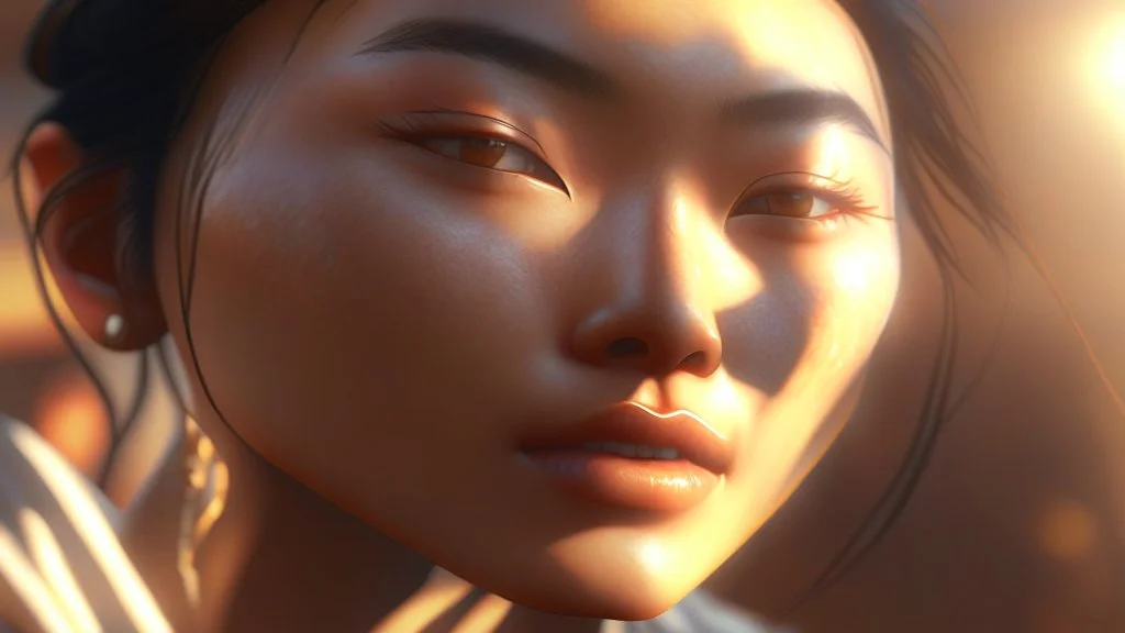 beautyfull asiatic woman, art by kiera malone photography, concept art modern photorealistic, in the style of , Artstation, sunlight, Unreal Engine sharp fine details trending on artstation reflections 4k ultra realistic post-processing