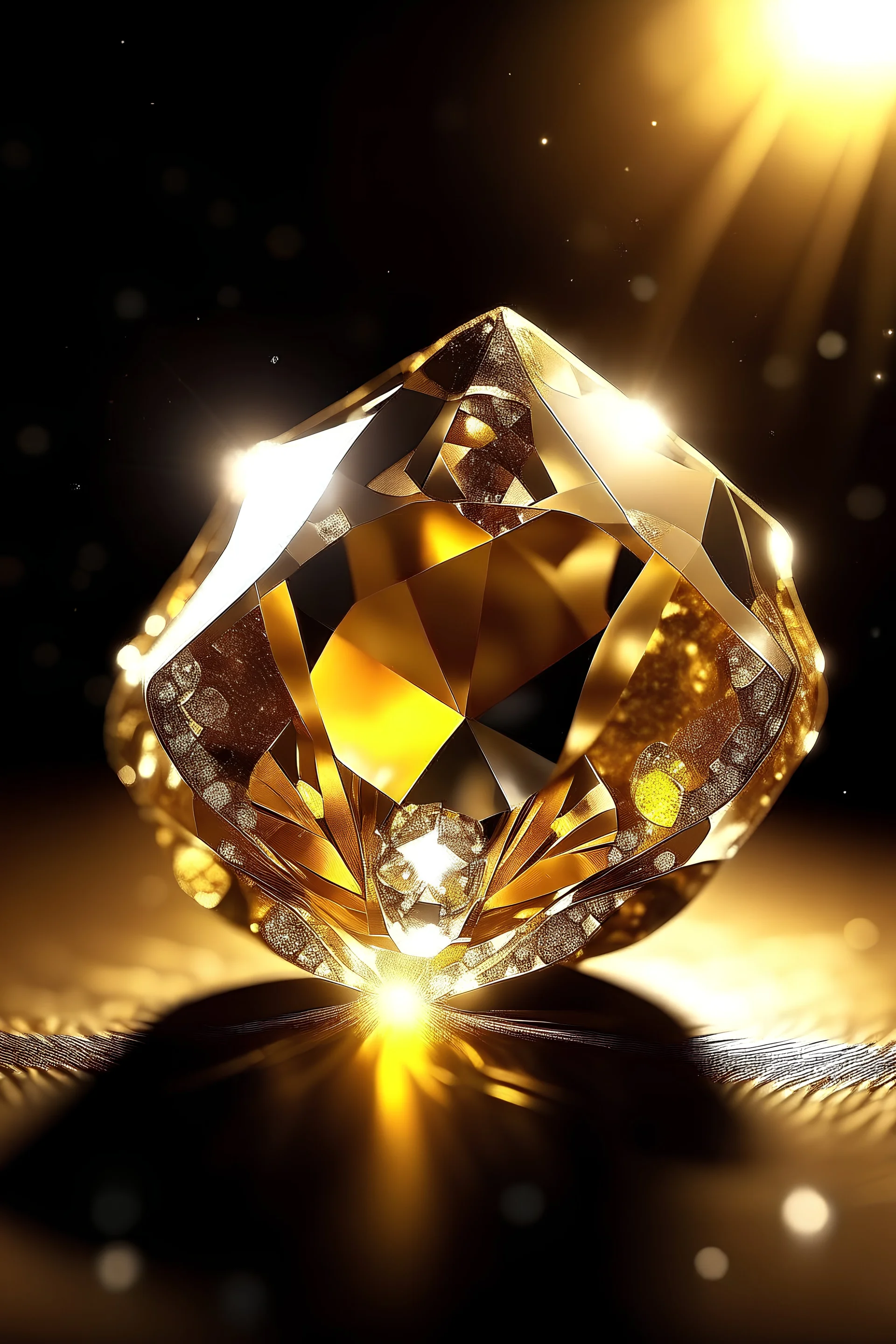 Create an image of a full glow of diamond golden light