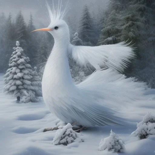 smooth hyper realistic, beautiful Japanese snow bird robot in crown, pale colors, dark cosmos background, extremely sharp detail, finely tuned detail, ultra high definition, 8 k, unreal engine 5, ultra sharp focus, accurate sword wings, positive smile, lot of details, fit within portrait, Ambiance winter, perfect composition, perfect hair, perfect hands, finger up gestures