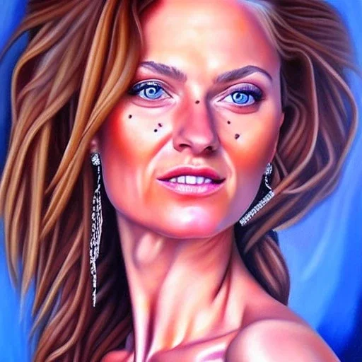 Lather, lady, full-length, detailed, Realistic Portrait painting, medium shot