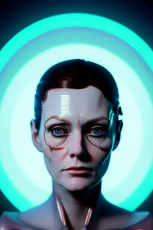 Ultra Realistic retro sci-fi scene, portrait, brunette woman, sweet Juliane Moore face, perfect iris, glow eyes, makeup. Alien Saturn background, Retro sci-fi style, helmet, tight latex coat, fog, rain, soft color, highly detailed, unreal engine 5, ray tracing, RTX, lumen lighting, ultra detail, volumetric lighting, 3d, finely drawn, high definition, high resolution.