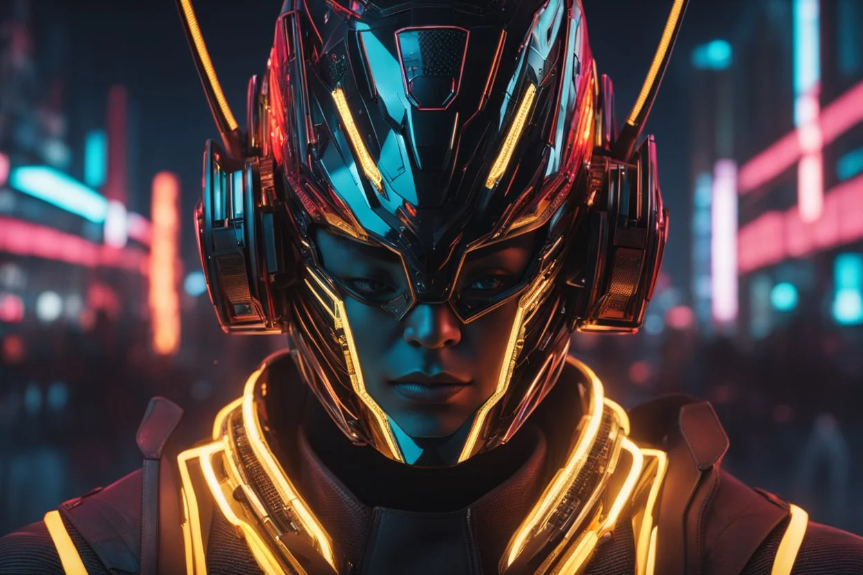 yone in 8k live cyberpunk artstyle, cyber mask, two swords , close picture, neon lights, intricate details, highly detailed, high details, detailed portrait, masterpiece,ultra detailed, ultra quality