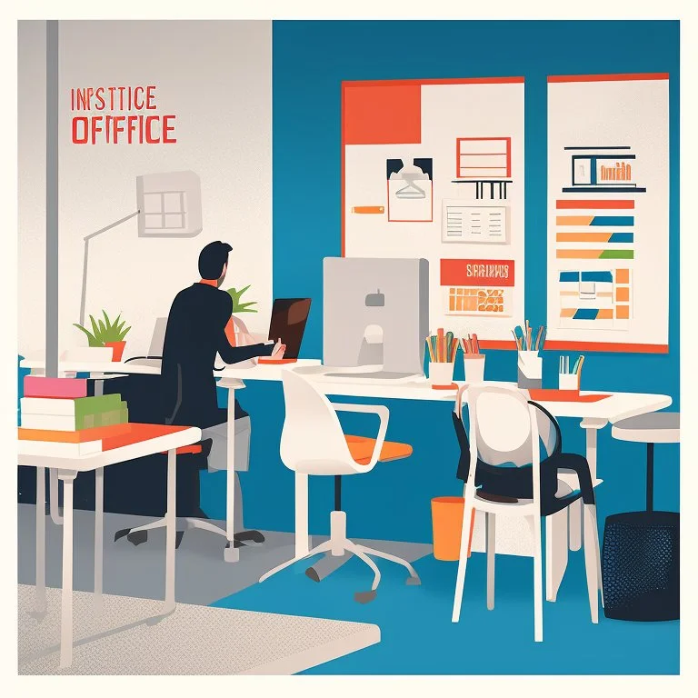 Ilustración cartel de oficina de empleo; estilo Joe Sacco
