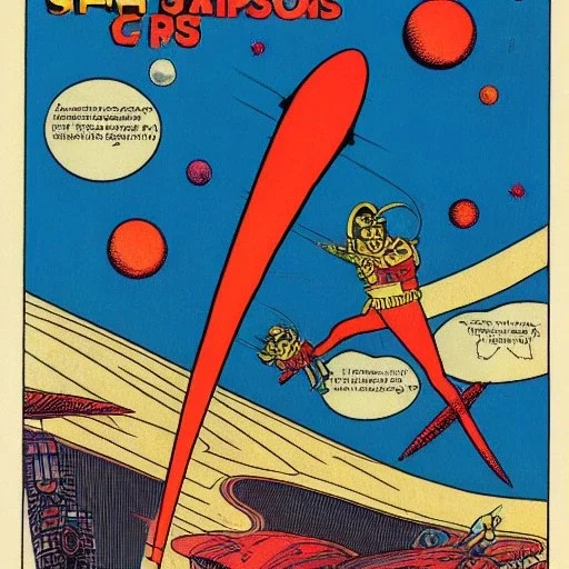 starships versus space monster in the cosmos by winsor mcCay and flash gordon