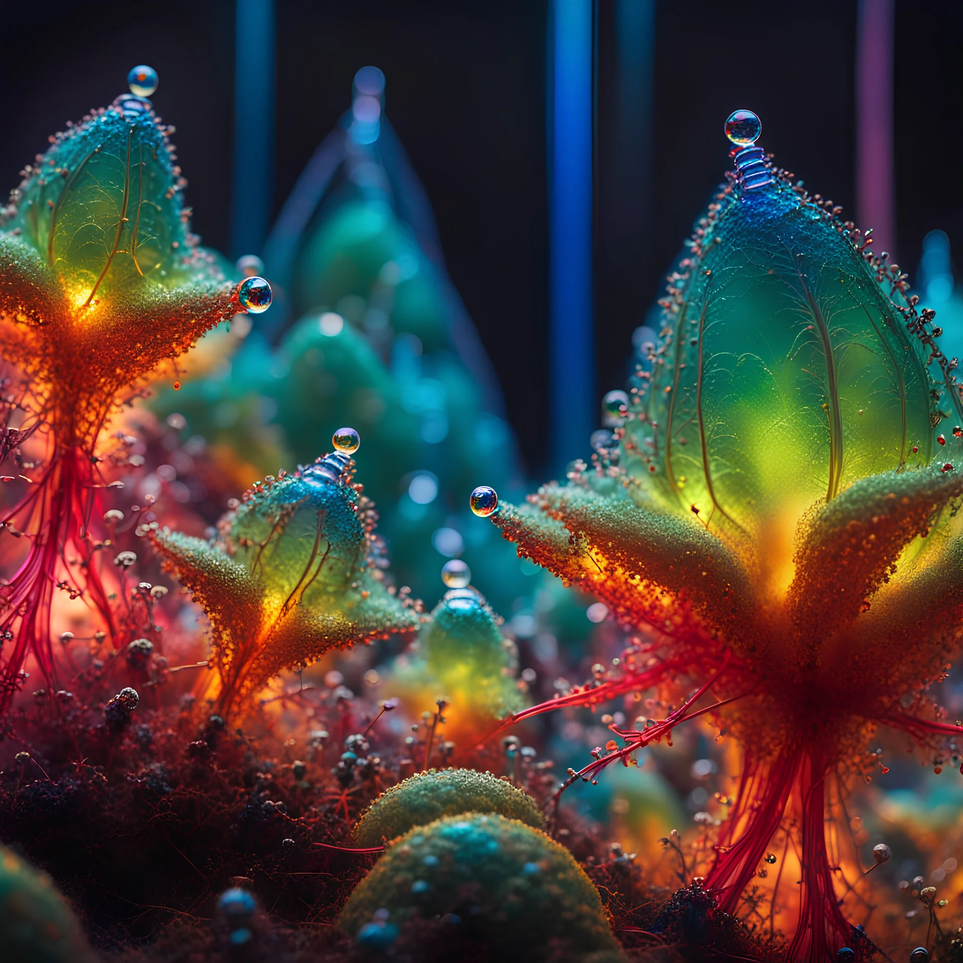 macro photo of a microorganism, sparkling magical fantasy glass, very detailed, amazing quality, intricate, cinematic light, highly detail, beautiful, surreal, dramatic, galaxy fantasy colors, <lora:SDXLFaeTastic2400:0.3>