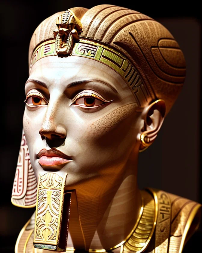 Illustrative sketch of Pharaoh Akhenaten, front view, ultra quality, hyper detailed, maximalist, 8k