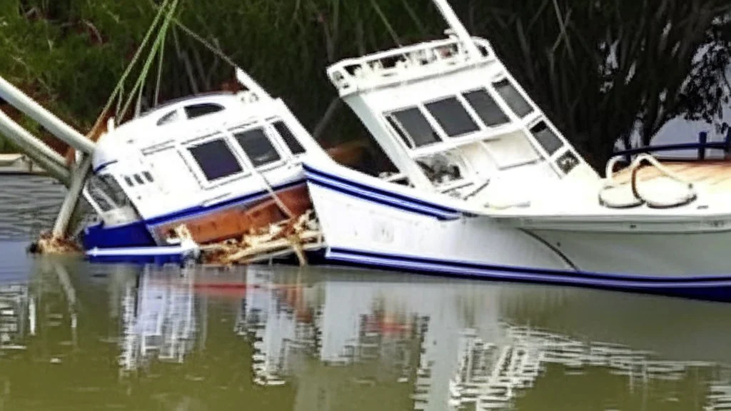 two drunk men crash and sink docked boat