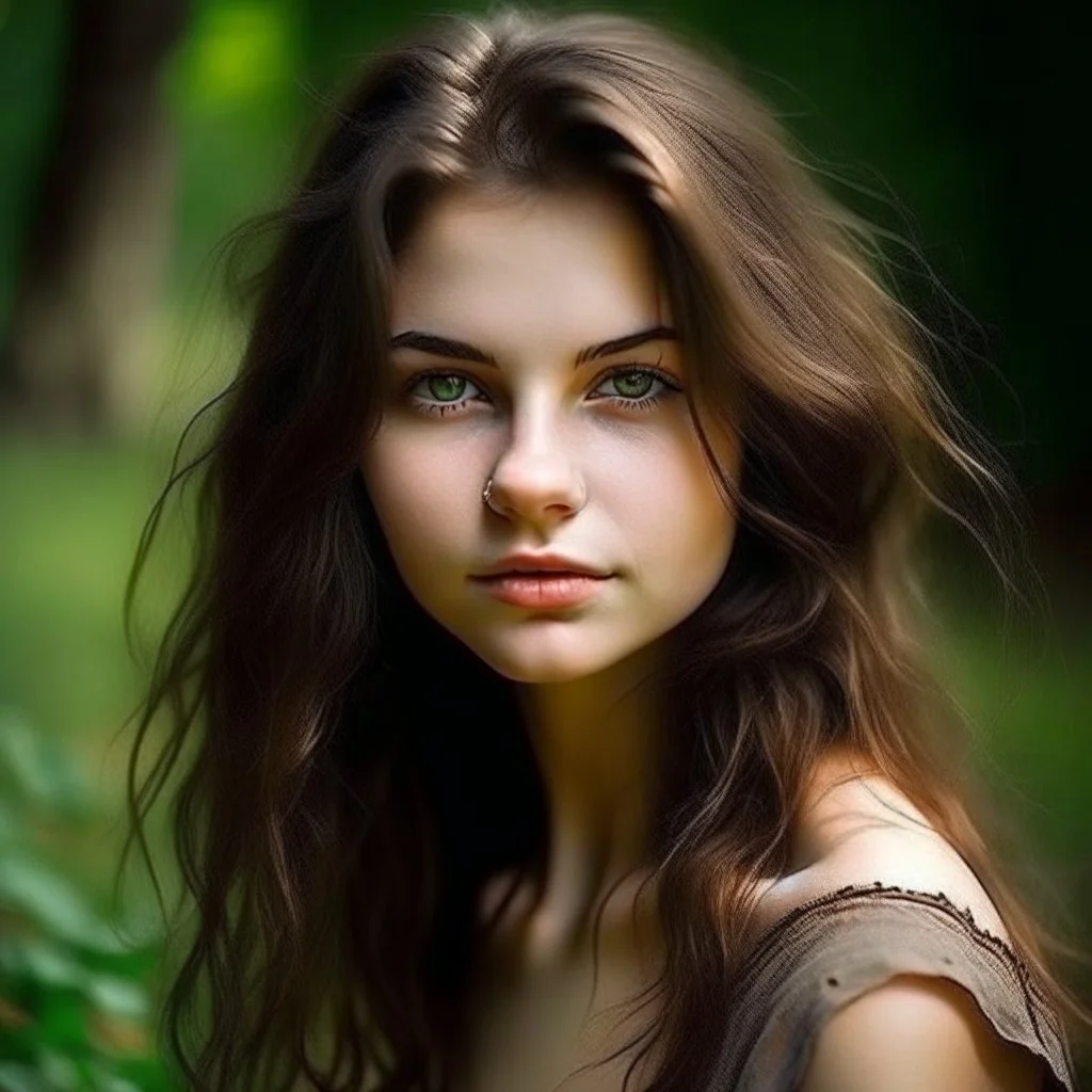 pretty girl, aged 18, brunette, attractive, faun