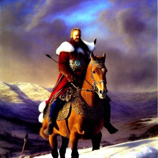 portrait of 'The Northman-Viking King on horse',ancient metal armor,castle,army, snow, cold, painting by gaston bussiere, greg rutkowski, yoji shinkawa, yoshitaka amano, tsutomu nihei, donato giancola, tim hildebrandt, evan lee,oil on canvas, cinematic composition, extreme detail,fit full head inside picture,16k