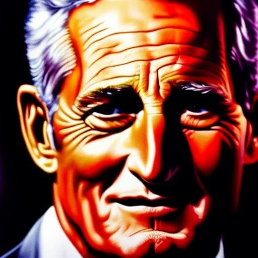 Ultra detailed fullbody Portrait in oil on canvas of Paul Newman ,extremely detailed digital painting, extremely detailed face, crystal clear eyes, mystical colors ,perfectly centered image, perfect composition, rim light, beautiful lighting,masterpiece ,16k, stunning scene, raytracing, anatomically correct, in the style of Simon Bisley and uncannyknack and caravaggio and Seung Eun Kim and Steve Jung Jeehyung Lee.