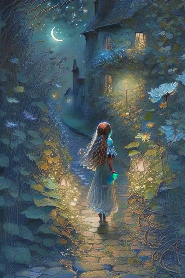 As she walked along the cobblestone path, Lily discovered that the night held a secret enchantment. Moonbeams danced through the leaves, casting ethereal shadows on the ground. The nocturnal creatures serenaded her with their melodic songs, and the scent of wildflowers filled the air