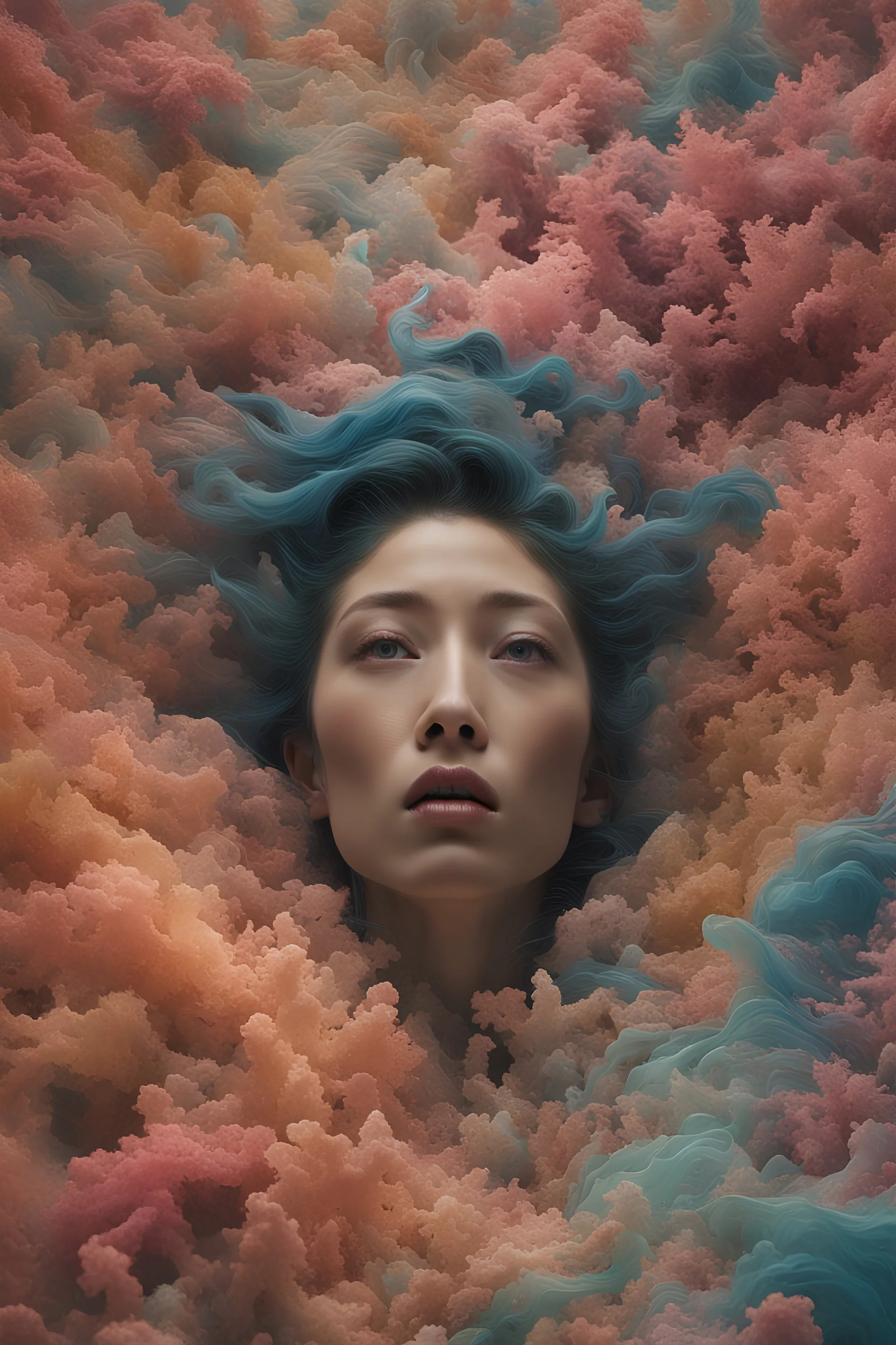 wave cyborg in marsAzulejo, Kuo Jean Tseng, Sandy Skoglund, expressive figuratism, psychedelic fanstasy, Alberto Seveso, Jeremy Mann; maximalist, highly detailed, Intricate, concept art, splash art, natural lighting, deep complementary colors", Digital Illustration, Extreme Detail, Digital Art, 4k, Ultra Hd