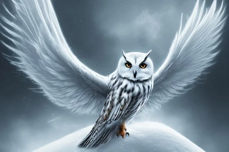 snow winged OWL lightning