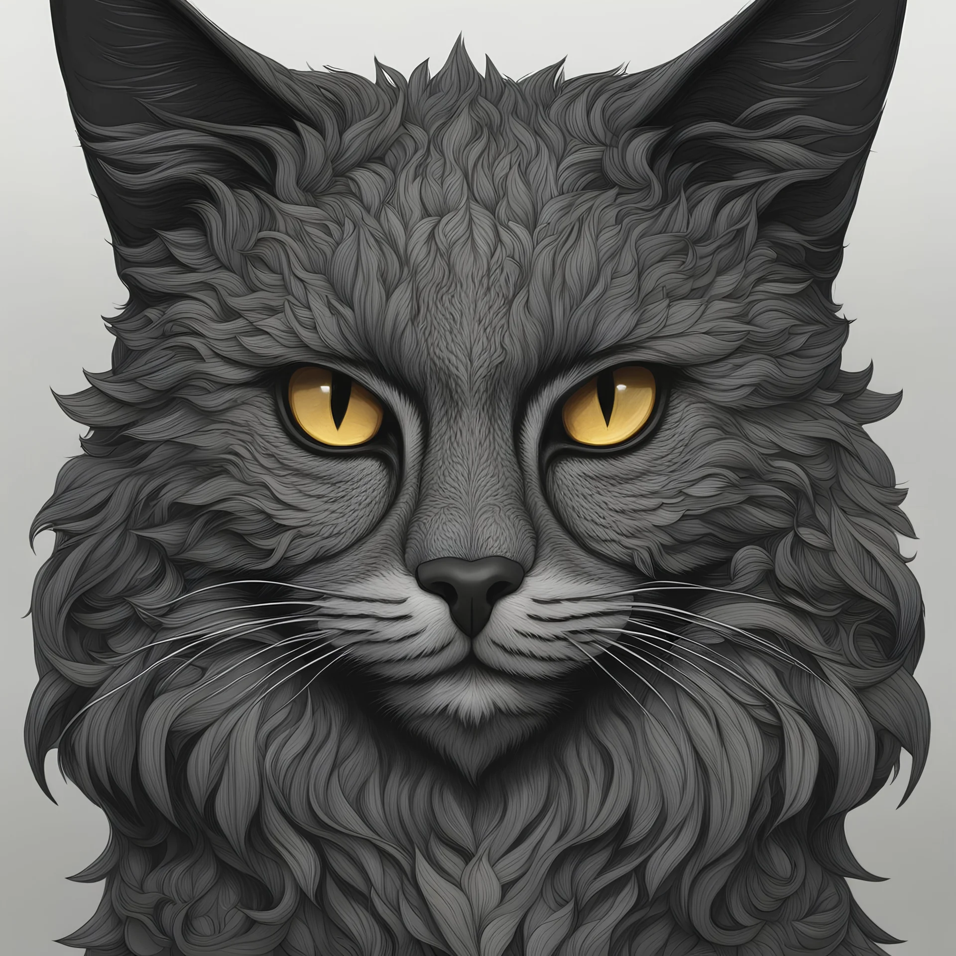 Um gato preto peludo num cesto, trending on artstation, sharp focus, studio photo, intricate details, highly detailed, by greg rutkowski