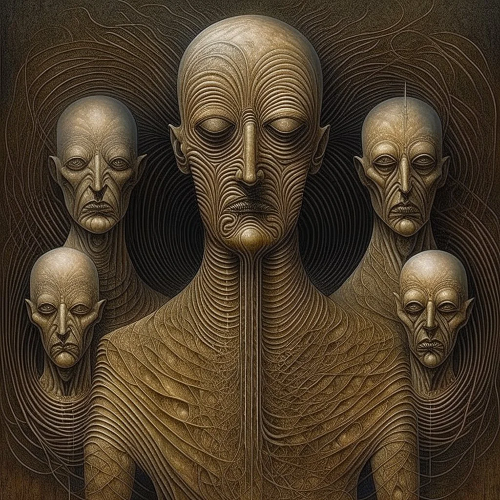 As many masters as there are vices, by Ray Johnson and Gabriel Pacheco and Zdzislaw Beksinski, surreal, fantastical, macabre