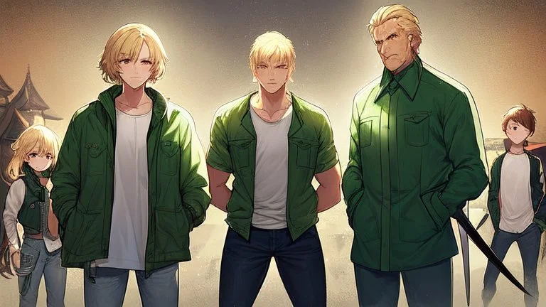 George is estimated to be 28 years of age (as of Broken Sword 4). His trademark appearance consists of blond hair, cut short in the back but left long in the front, as well as jeans with incredibly deep pockets and a blue-green jacket over a white t-shirt.