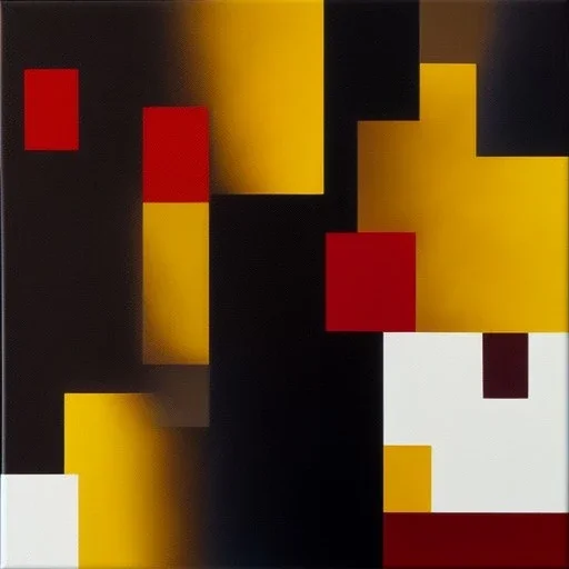 impasto painting on black canvas with gold painted in the style of malevich and mondrian