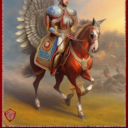 Polish Winged Hussar on horse