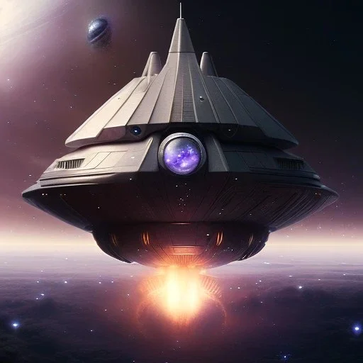 Space mothership, ridley scott style, metalic color, hyper realistic, blur