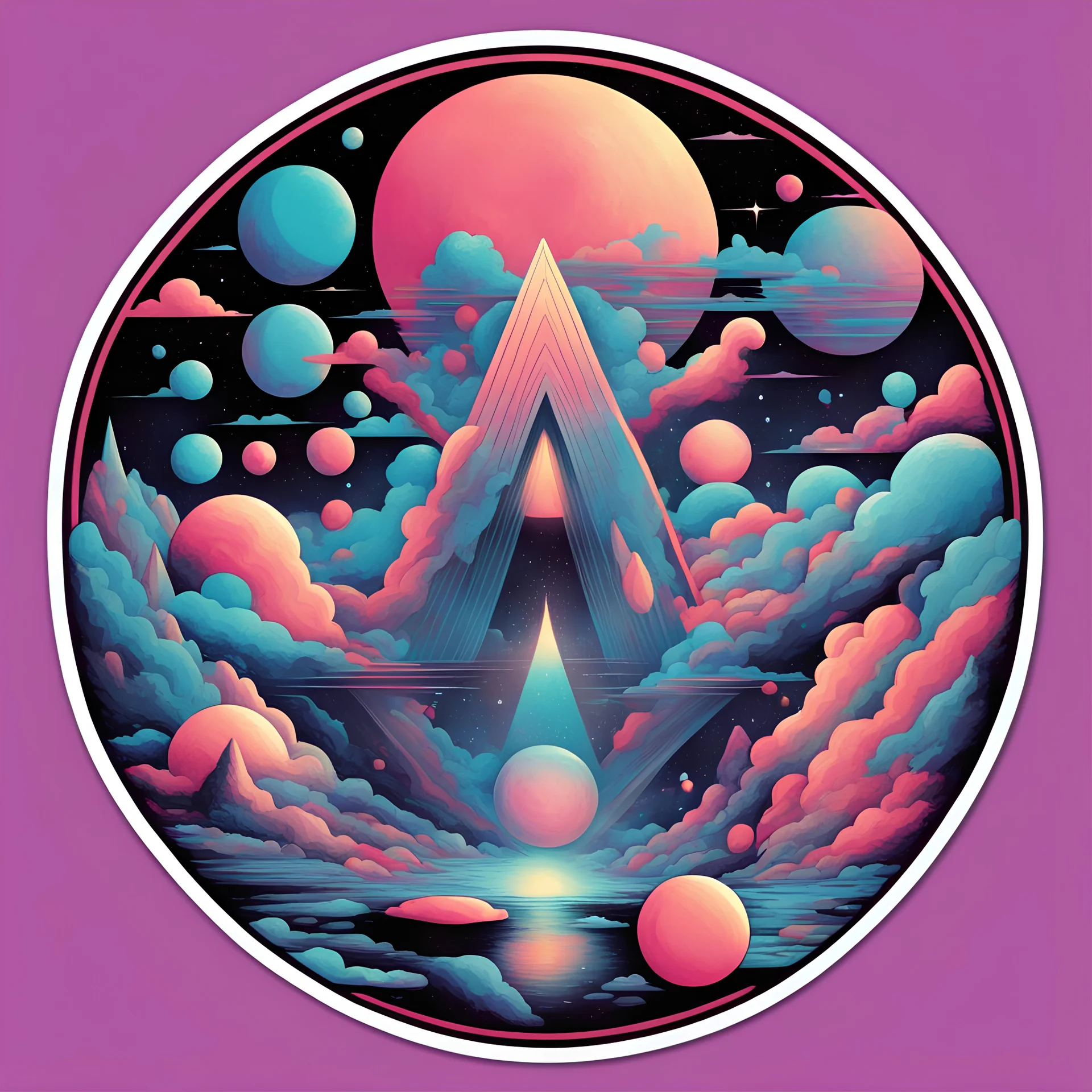 Mystic Absorption in sticker hypermodernism art style