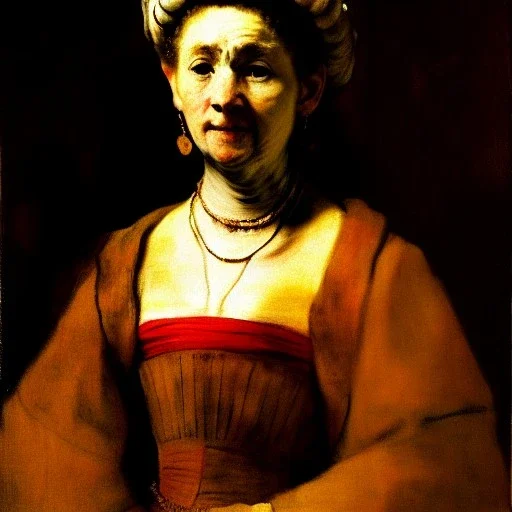 portrait of a beautiful woman Rembrandt style