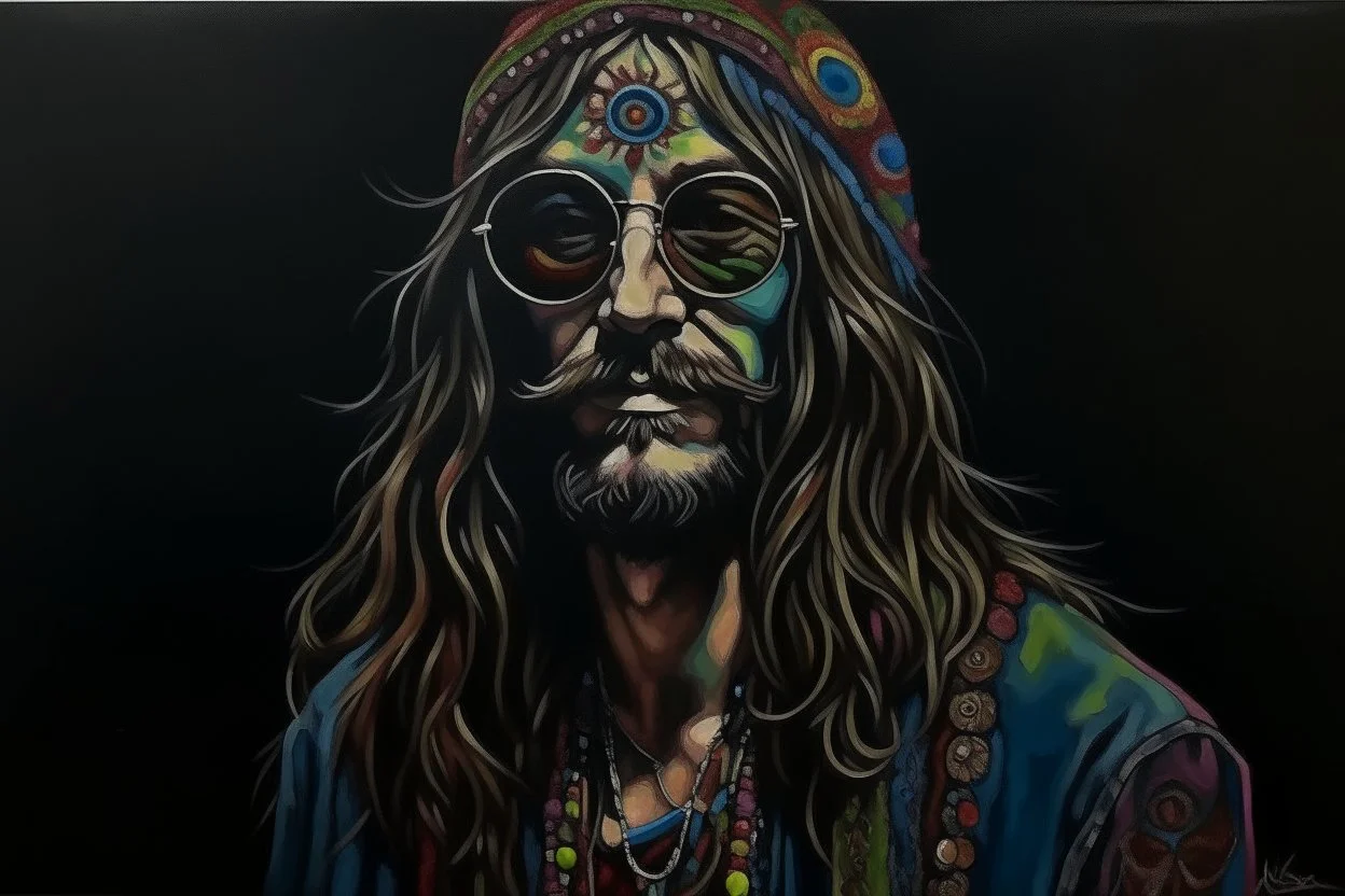 peinture hippie sombre