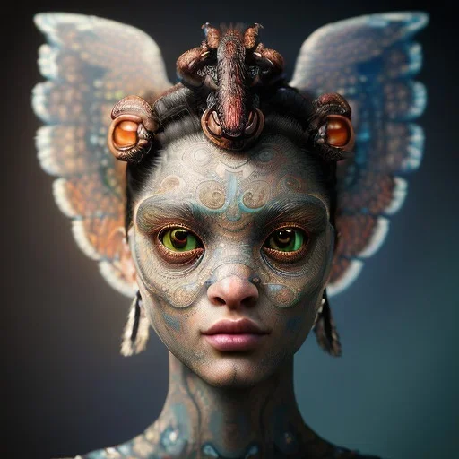 Insanely detailed photograph of an elaborate beautiful hawk goddess intricate glowing skin eyes intricate hawk lashes fur dress hyperdetailed painting by Anna Dittmann Huang Guangjian and Dan Witz CGSociety ZBrush Central fantasy art album cover art 4K 64 megapixels 8K resolution HDR Greek shiny space colours jewelry celestial hair eyes light"